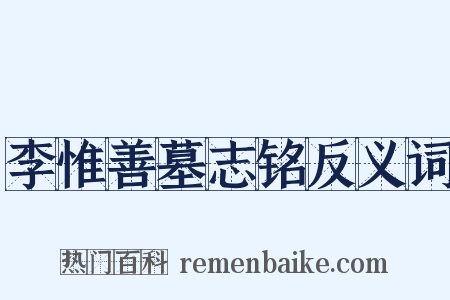 李惟善墓志铭反义词是什么意思的图片